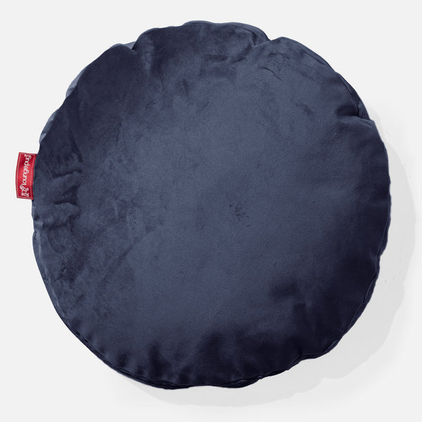 Round Scatter Cushion 50cm - Velvet Midnight Blue 01