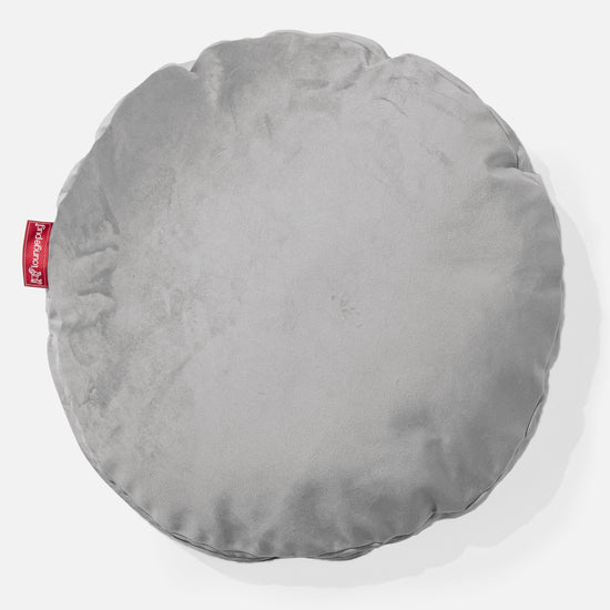 Round Scatter Cushion 50cm - Velvet Silver 01