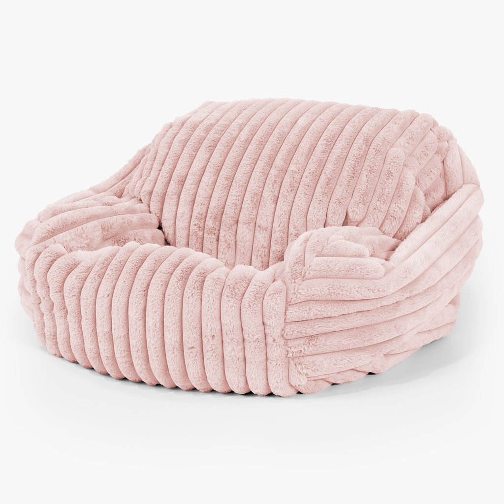 Sabine Bean Bag Armchair - Ultra Plush Cord Dusty Pink 02