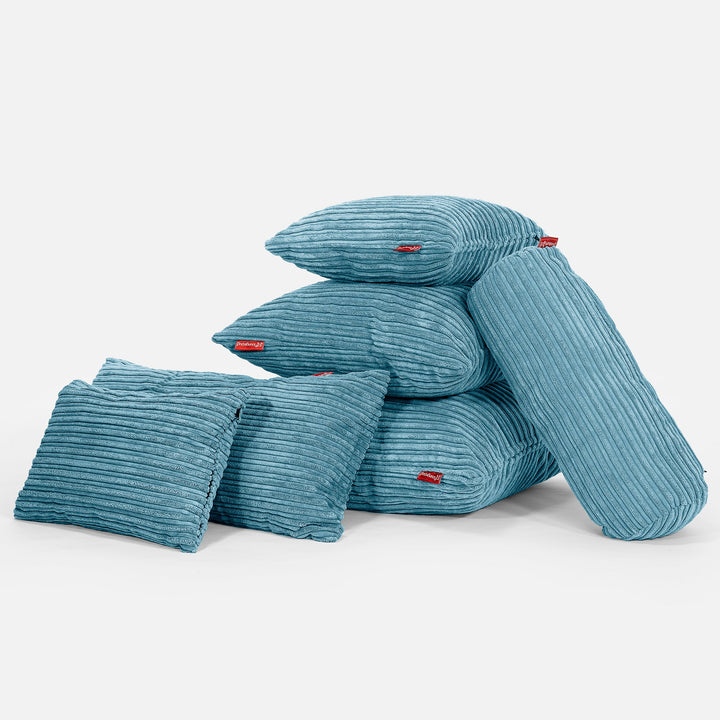 Rectangular Scatter Cushion 35 x 50cm - Cord Aegean Blue 04