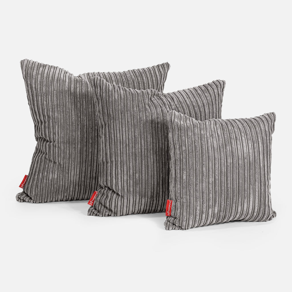 Scatter Cushion 47 x 47cm - Cord Graphite Grey 02