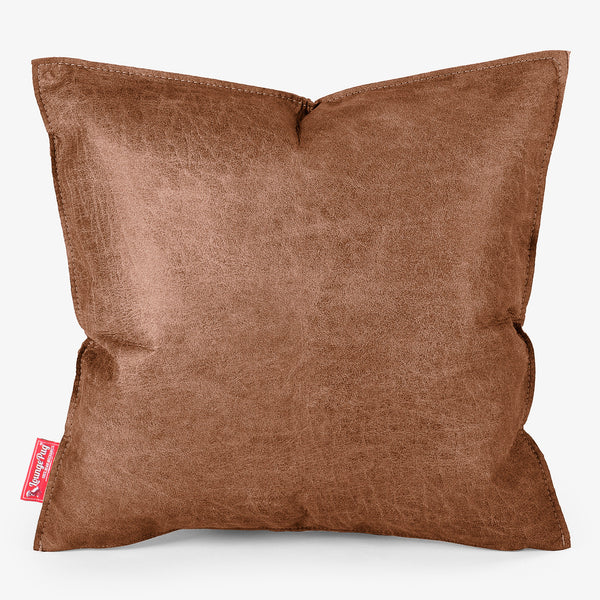 Scatter Cushion 47 x 47cm - Distressed Leather British Tan 01