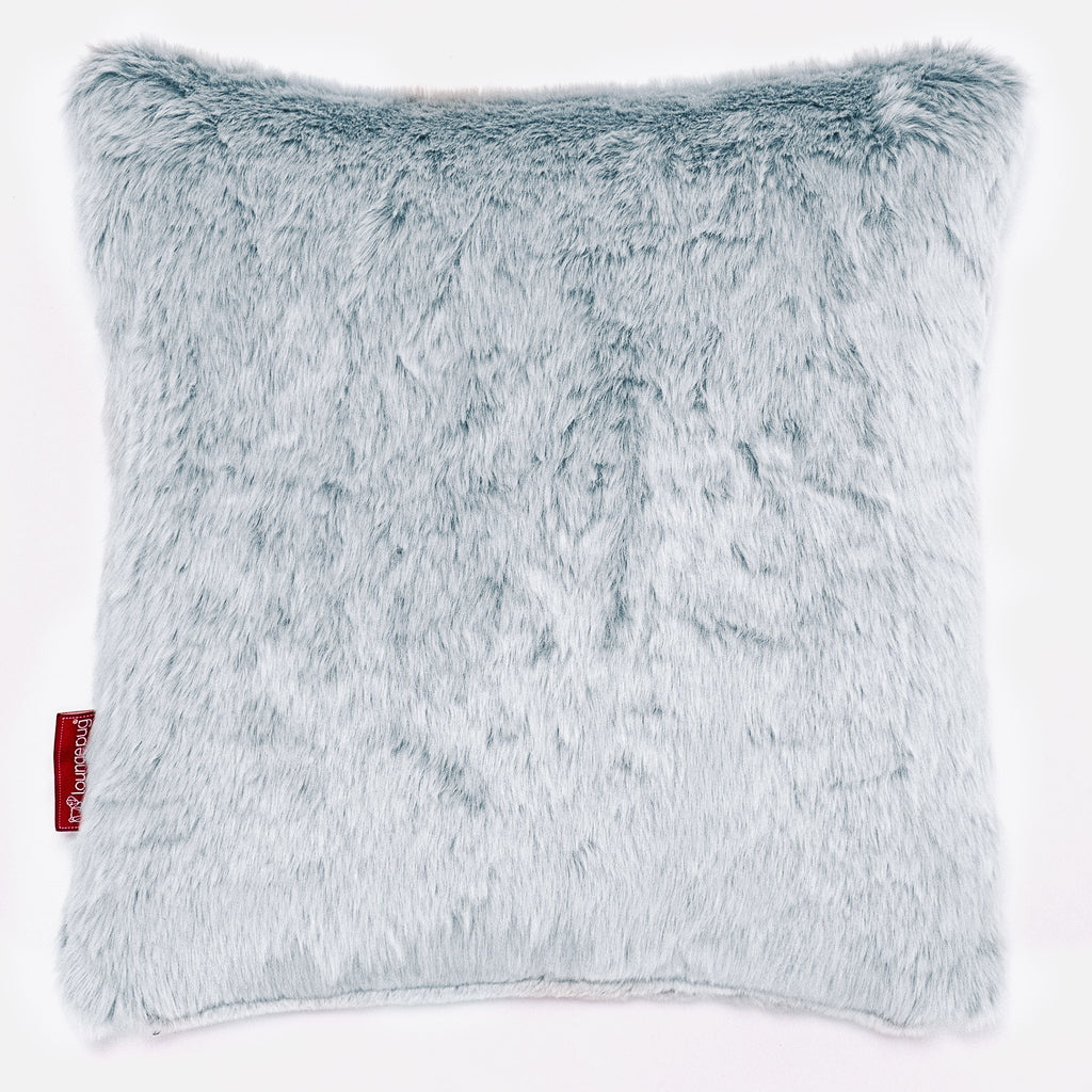 Scatter Cushion 47 x 47cm - Faux Rabbit Fur Dusty Blue 01