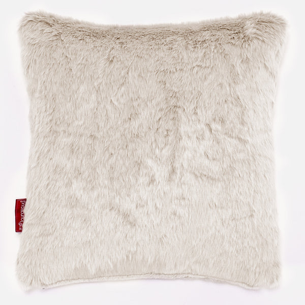 Scatter Cushion 47 x 47cm - Faux Rabbit Fur White 01