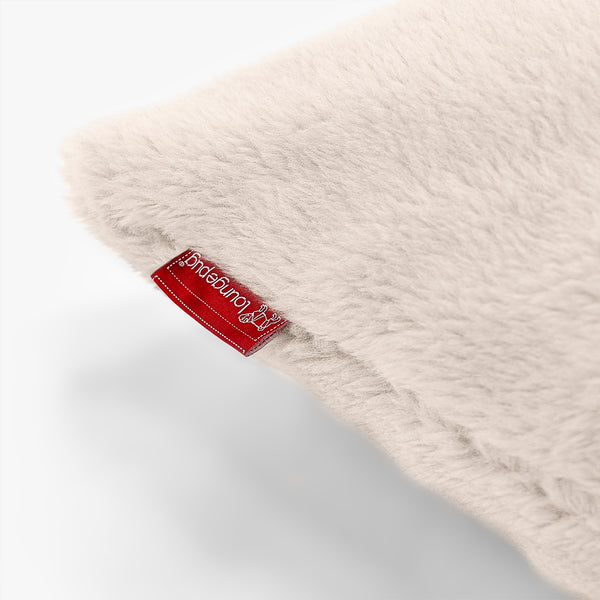 Decorative Cushion Cover 47 x 47cm - Teddy Faux Fur Cream Fabric Close-up Image