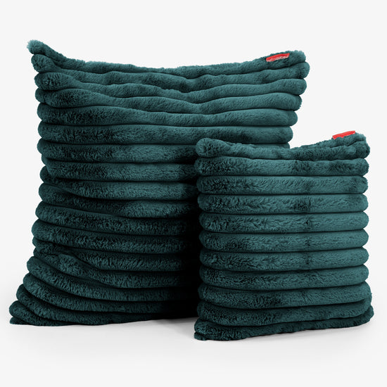 Scatter Cushion Cover 47 x 47cm - Ultra Plush Cord Teal 02