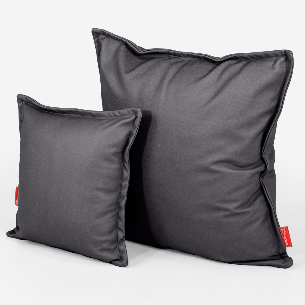 Scatter Cushion Cover 47 x 47cm - Vegan Leather Black 02