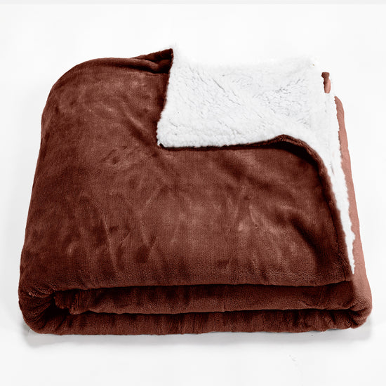 Sherpa Throw / Blanket - Fleece Brown 01