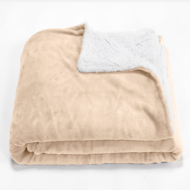 Sherpa Throw / Blanket - Fleece Cream 01