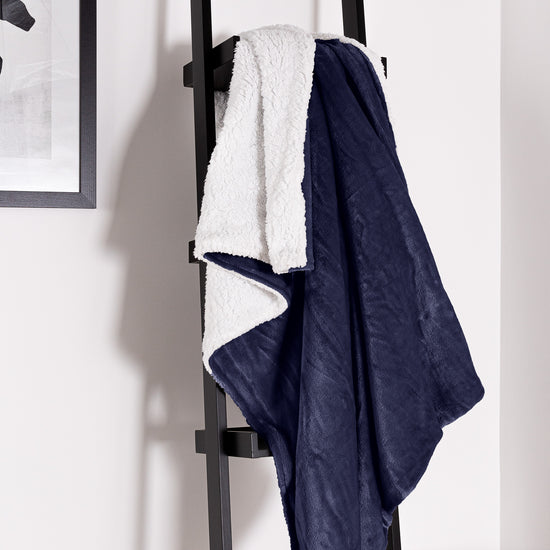 Sherpa Throw / Blanket - Fleece Dark Blue 05