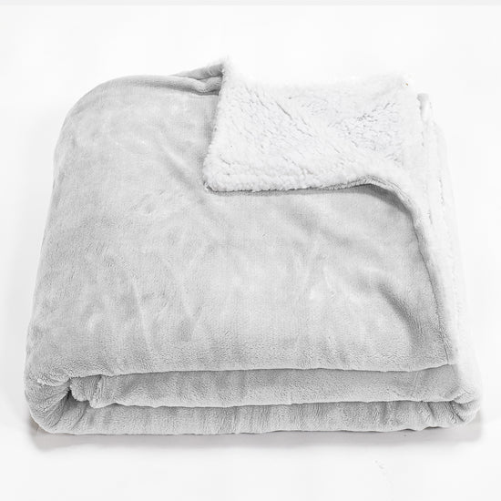 Sherpa Throw / Blanket - Fleece Light Grey 01