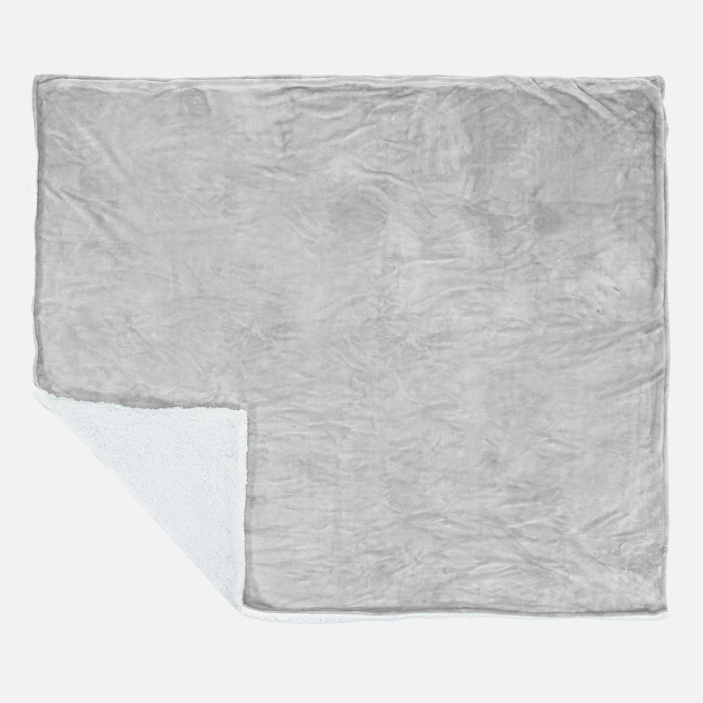Sherpa Throw / Blanket - Fleece Light Grey 03