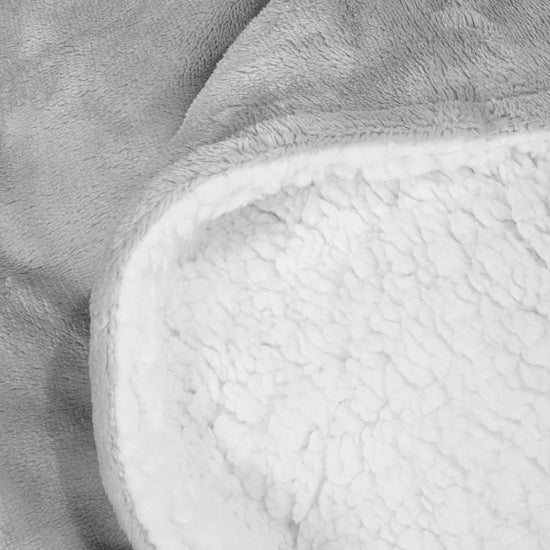 Sherpa Throw / Blanket - Fleece Light Grey 04