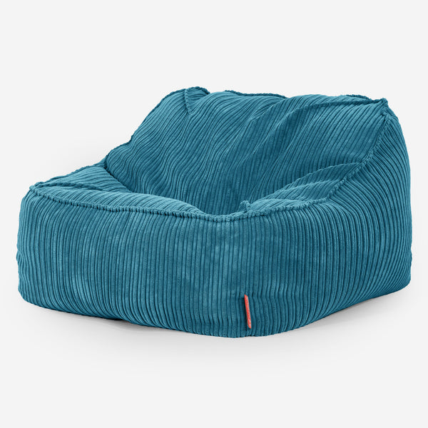 Sloucher Bean Bag Chair - Cord Aegean Blue 03