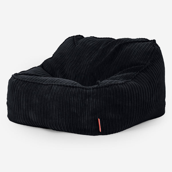 Sloucher Bean Bag Chair - Cord Black 03