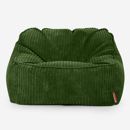 Sloucher Bean Bag Chair - Cord Forest Green 01