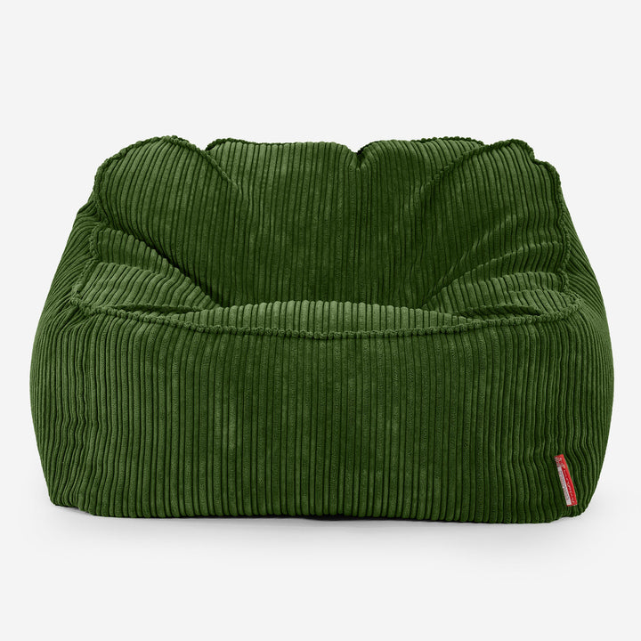 Sloucher Bean Bag Chair - Cord Forest Green 01