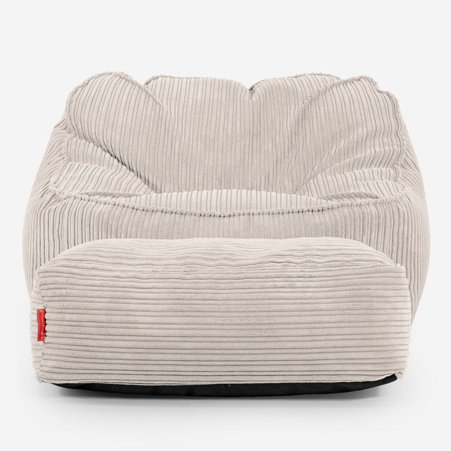 Sloucher Bean Bag Chair - Cord Ivory 02