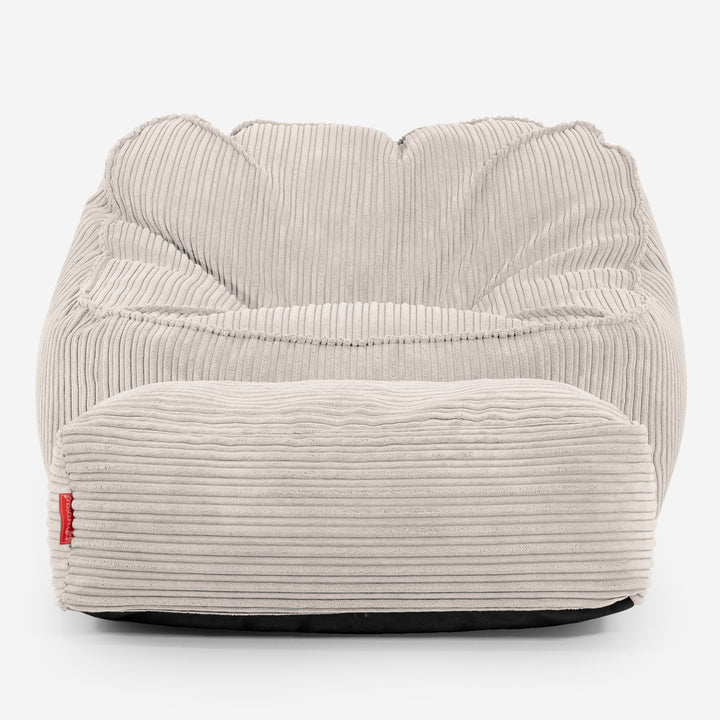 Sloucher Bean Bag Chair - Cord Ivory 02
