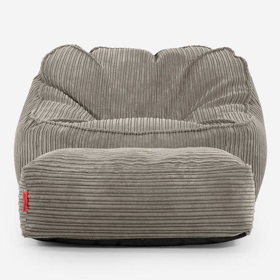 Sloucher Bean Bag Chair - Cord Mink 02