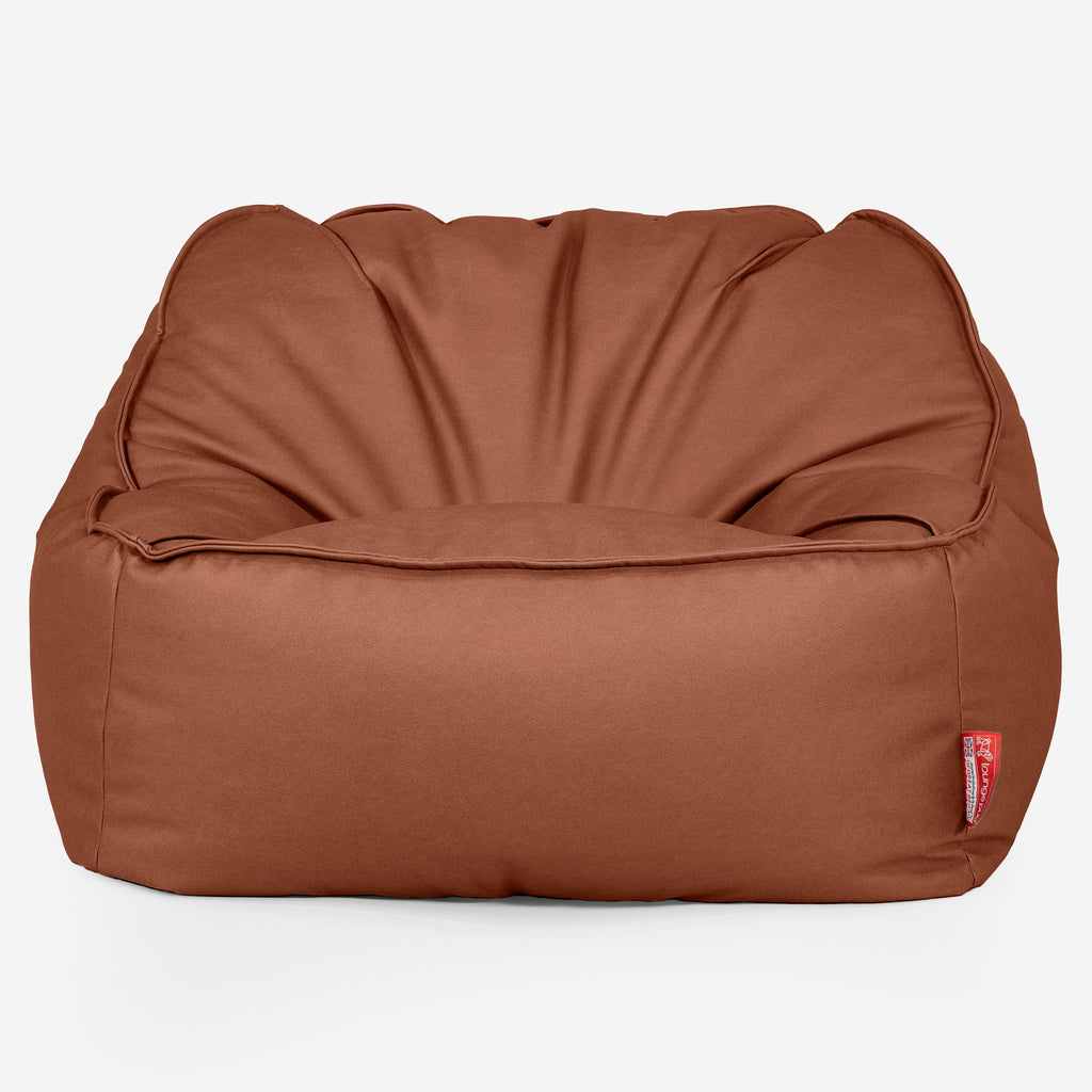 Sloucher Bean Bag Chair - Vegan Leather Chestnut 01