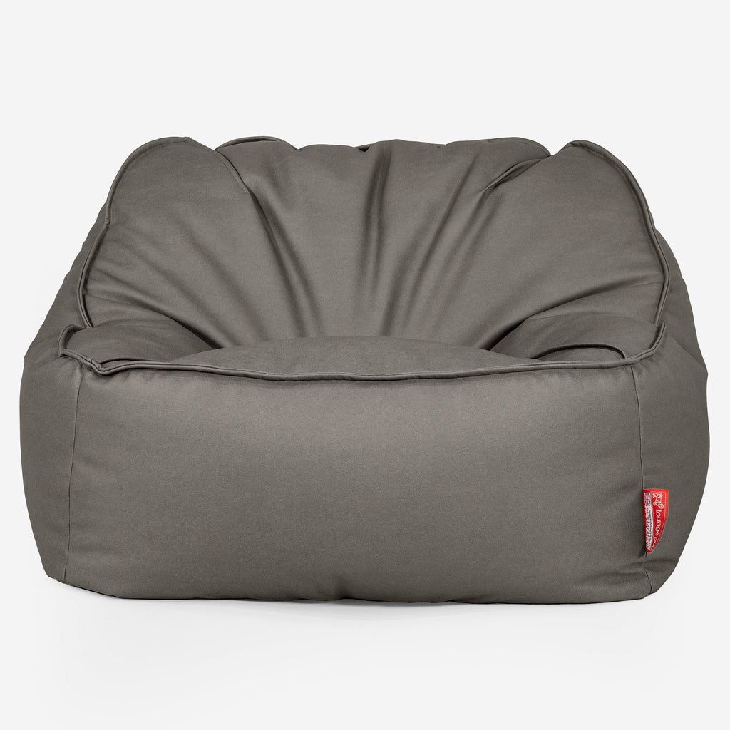 Sloucher Bean Bag Chair - Vegan Leather Grey 01
