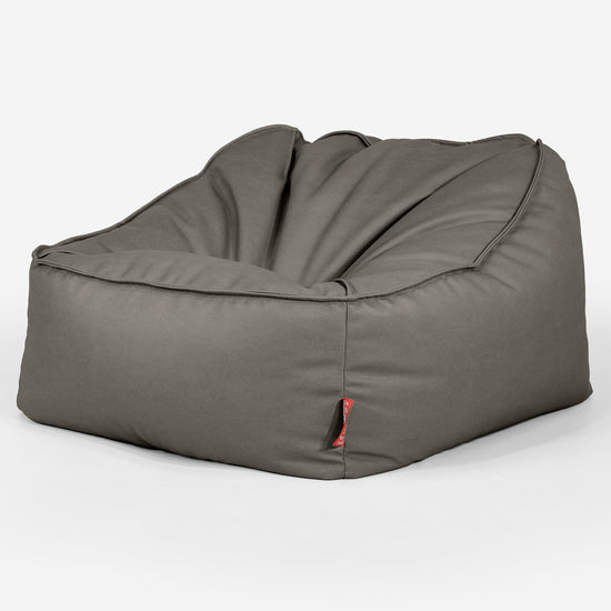 Sloucher Bean Bag Chair - Vegan Leather Grey 03