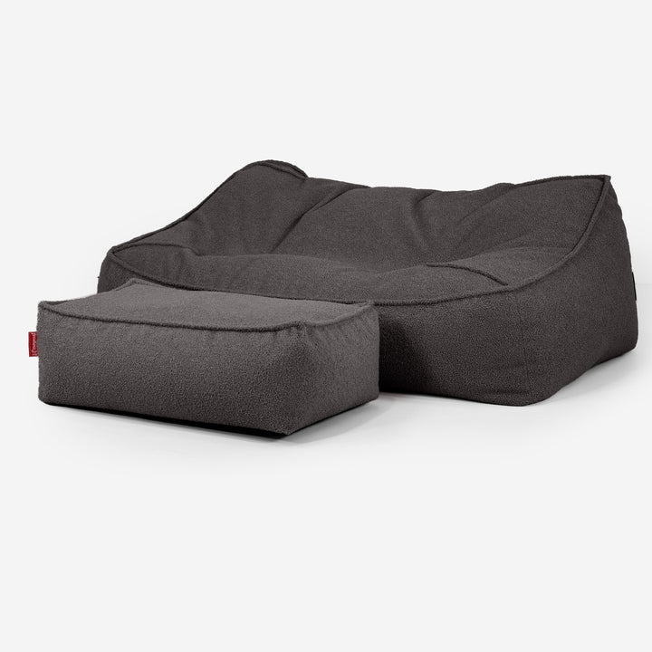 Sloucher Bean Bag Sofa - Boucle Graphite Grey 02