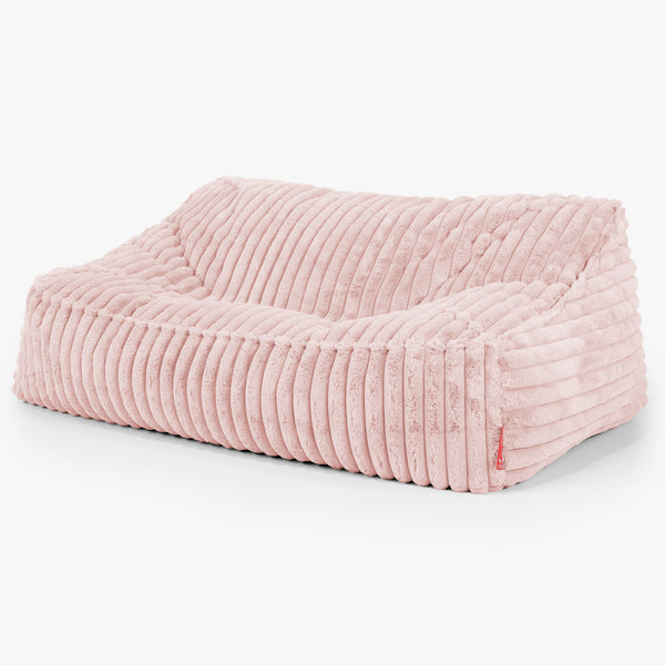 Sloucher Bean Bag Sofa - Ultra Plush Cord Dusty Pink 01