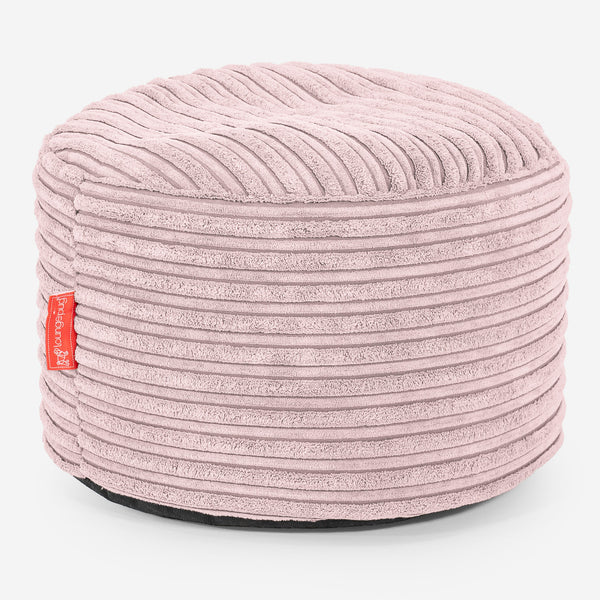 Small Round Footstool - Cord Blush Pink 01