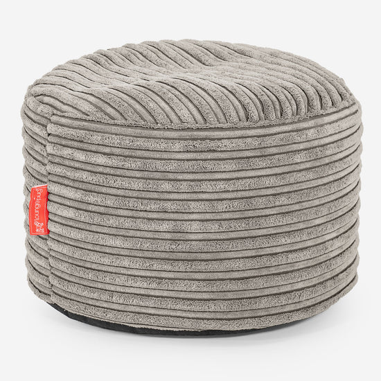 Small Round Footstool - Cord Mink 01