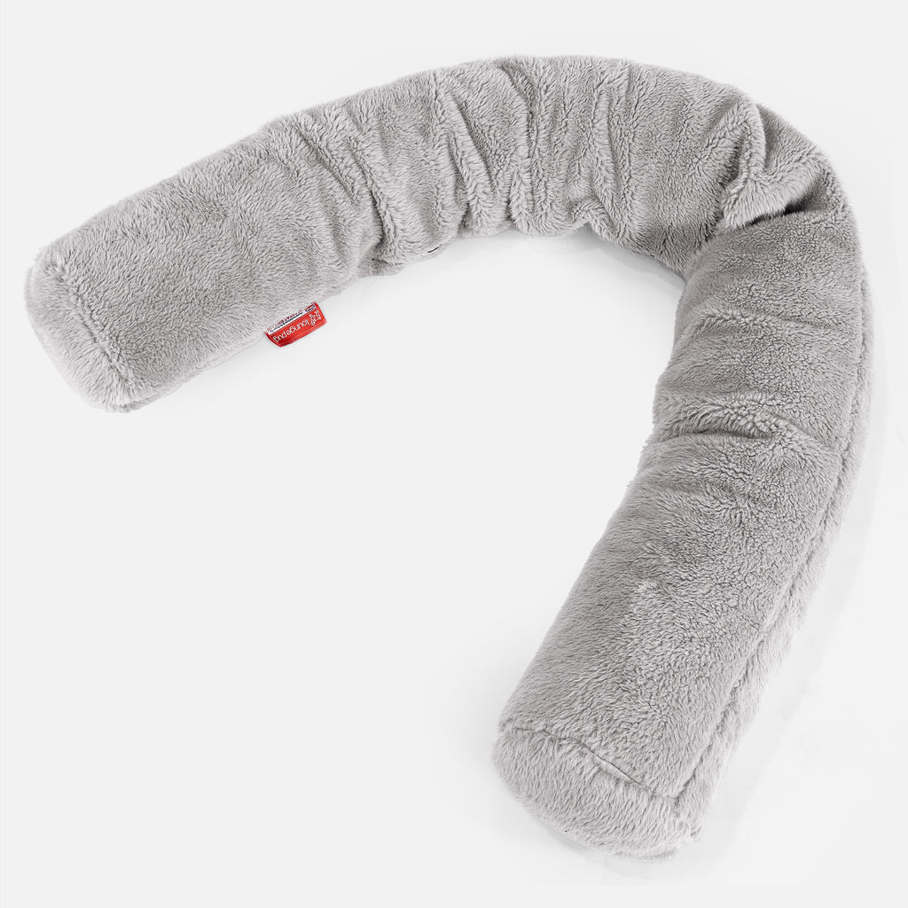 XXL Cuddle Cushion - Teddy Faux Fur Medium Grey 01