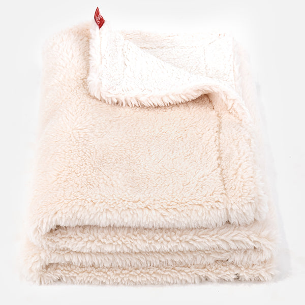 Sherpa Throw / Blanket - Teddy Faux Fur Cream 03