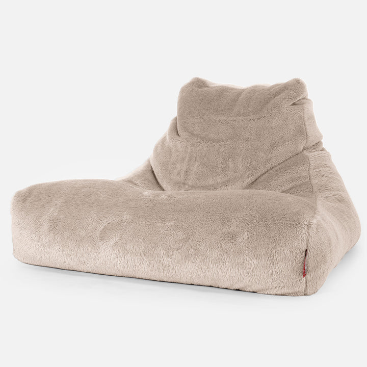 Mega Lounger Bean Bag - Teddy Faux Fur Mink 01