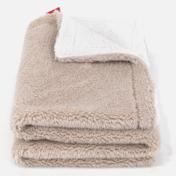 Sherpa Throw / Blanket - Teddy Faux Fur Mink 03