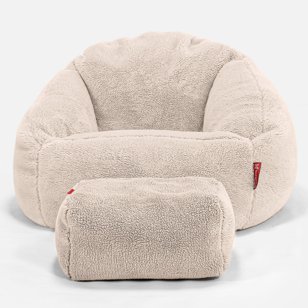 Bubble Bean Bag Chair - Teddy Fur Cream 02