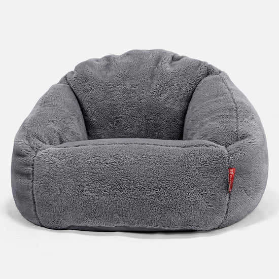Bubble Bean Bag Chair - Teddy Fur Dark Grey 01