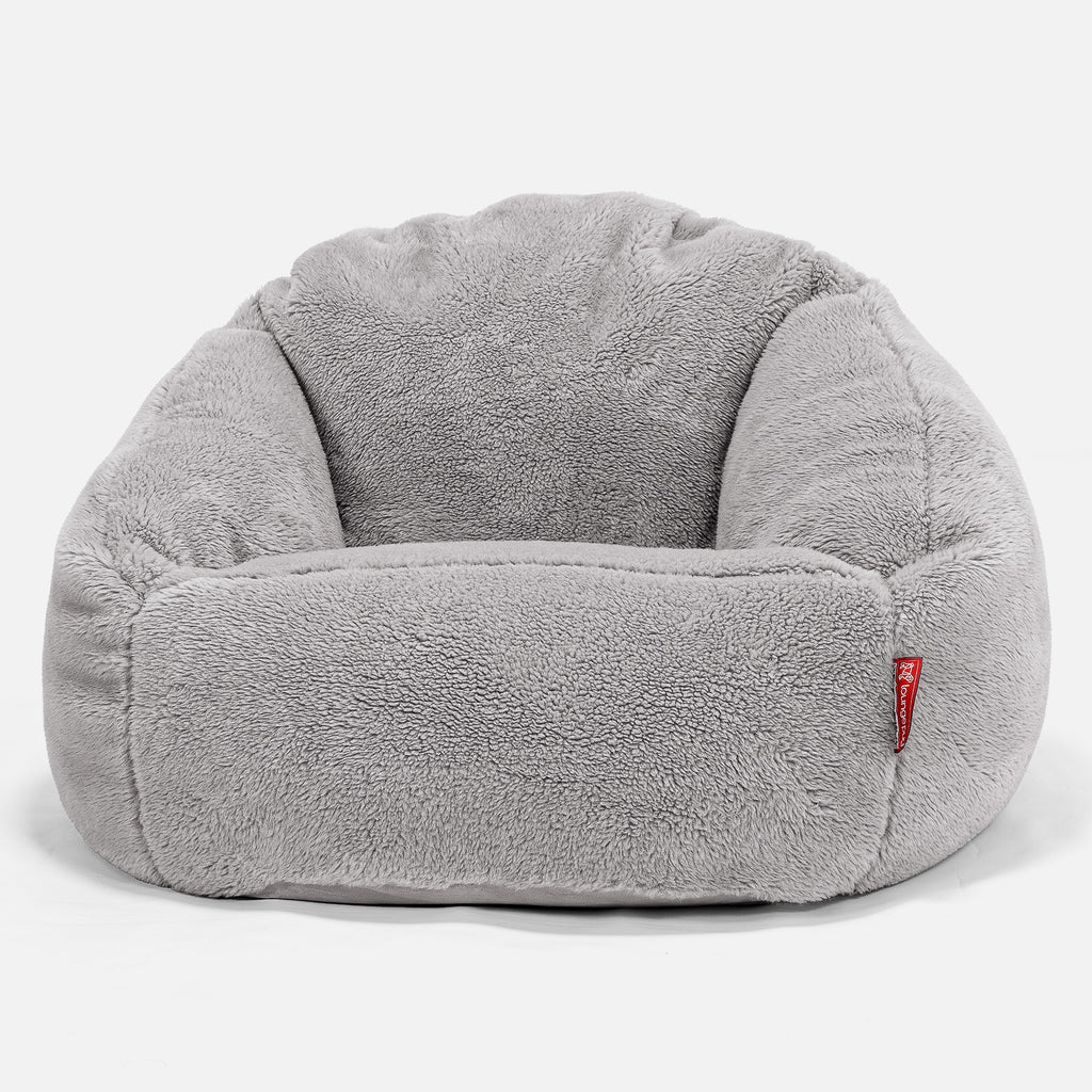 Bubble Bean Bag Chair - Teddy Fur Medium Grey 01