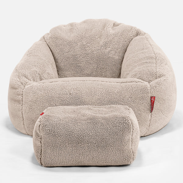 Bubble Bean Bag Chair - Teddy Fur Mink 01
