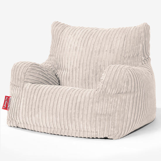 Teens Bean Bag Armchair 6-14 yr - Cord Ivory 02