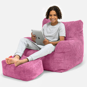 Teens Bean Bag Armchair 6-14 yr - Pom Pom Pink