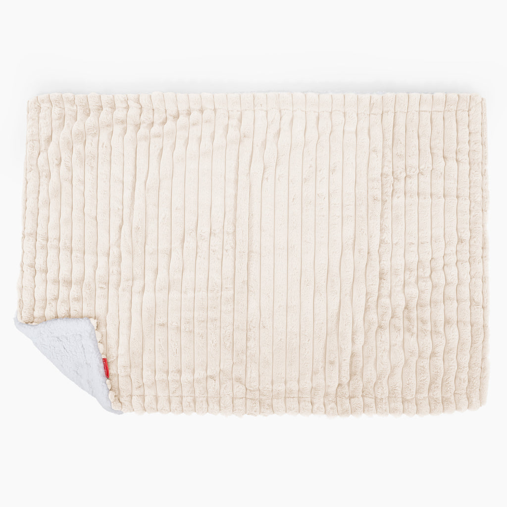 Sherpa Throw / Blanket - Ultra Plush Cord Cream 03