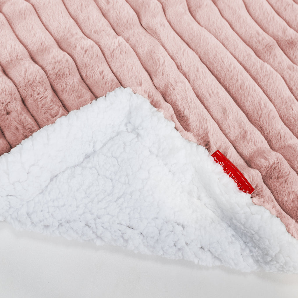 Sherpa Throw / Blanket - Ultra Plush Cord Dusty Pink 02