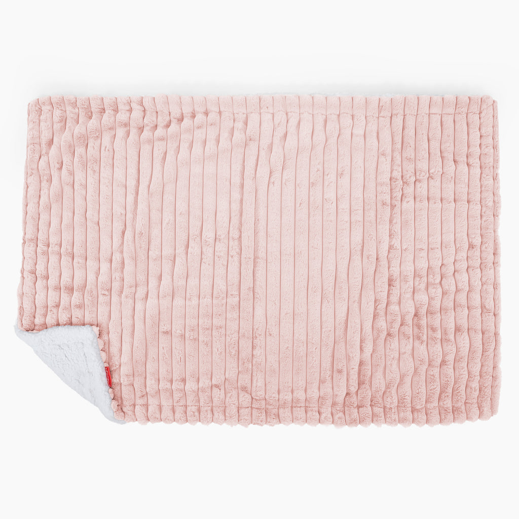Sherpa Throw / Blanket - Ultra Plush Cord Dusty Pink 03