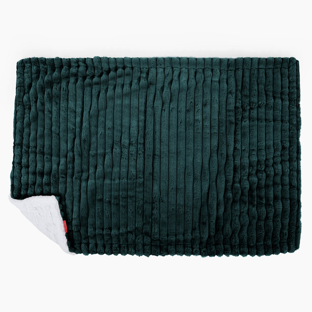 Sherpa Throw / Blanket - Ultra Plush Cord Teal 03