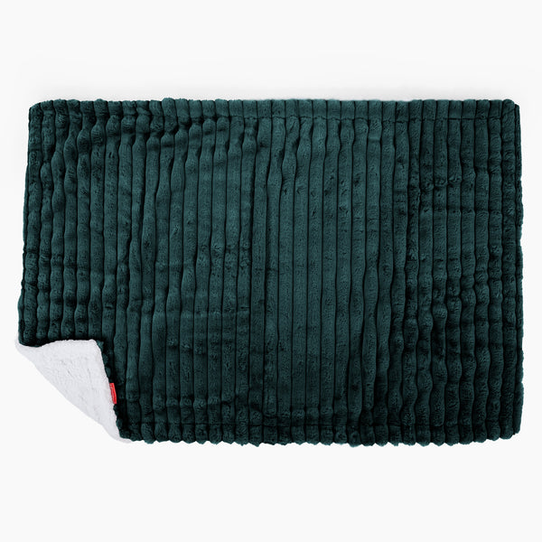 Sherpa Throw / Blanket - Ultra Plush Cord Teal 01