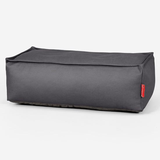 Large Footstool - Vegan Leather Black 01