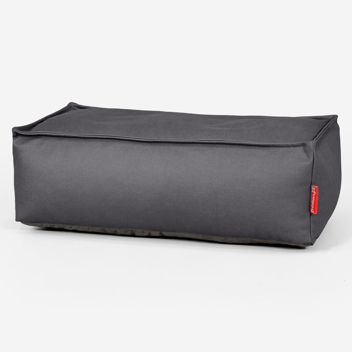 Large Footstool - Vegan Leather Black 01