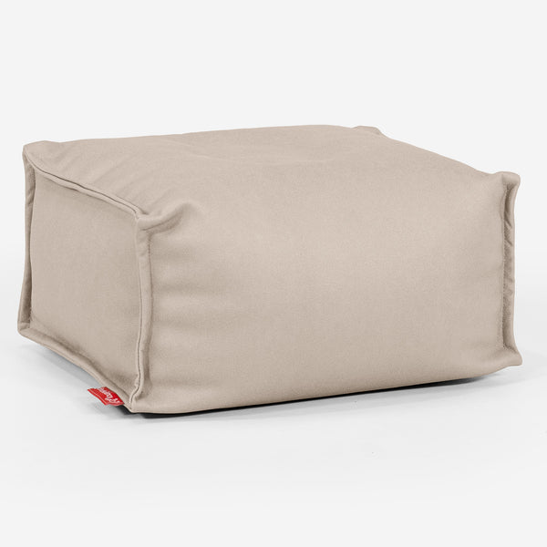 Small Footstool - Vegan Leather Ivory 01