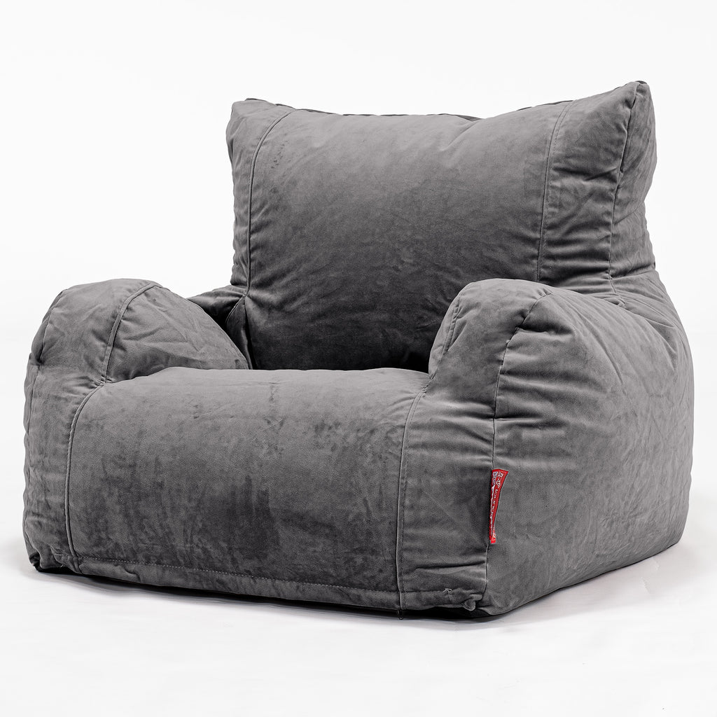 Bean Bag Armchair - Velvet Graphite Grey 01